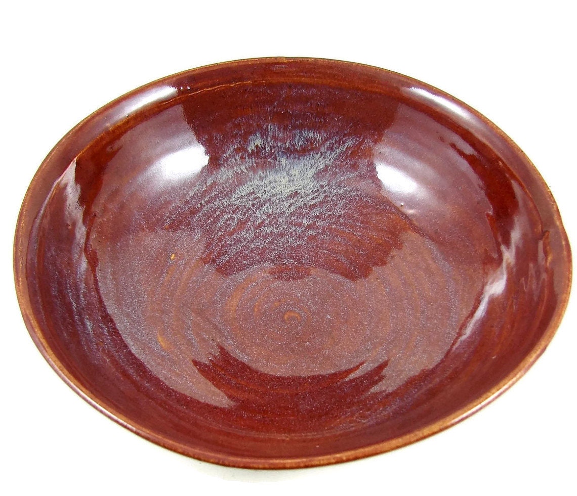 Ceramic Bowl in Red / Wheel Thrown Stoneware Clay Pottery