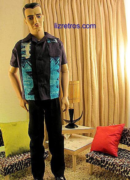 Blue Tiki Sportshirt for Trent and Pals by RETROS and FREE Shipping in US