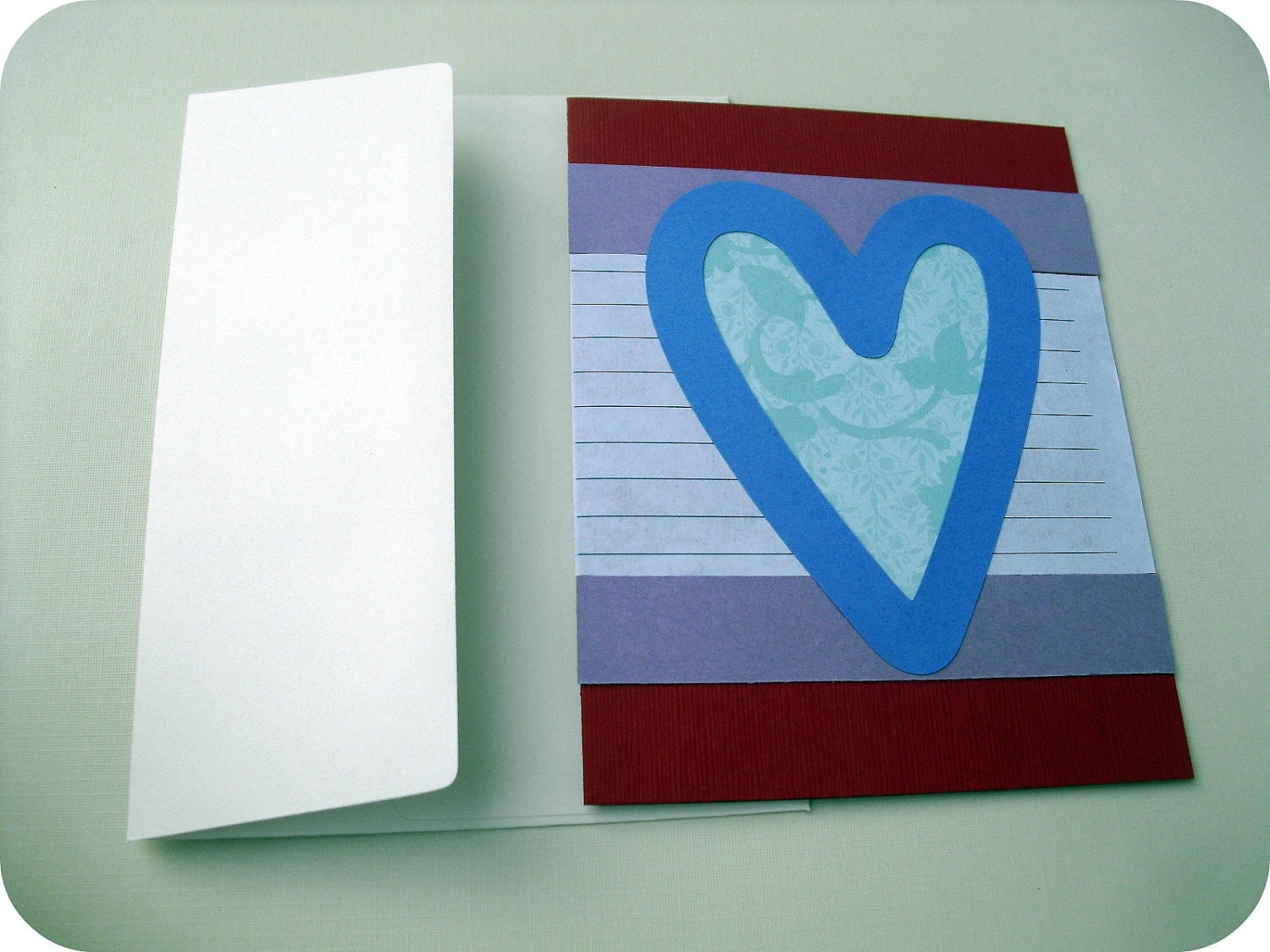 Vibrant Heart Notecard -- Blank Inside A2