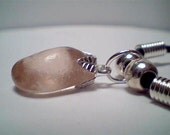 Genuine pink beach sea glass gemstone jewelry pendant handmade necklace