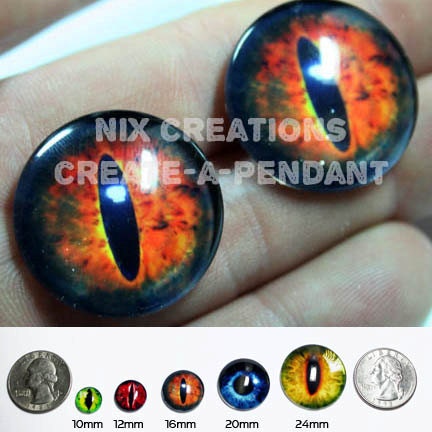 16mm Glass Sauron's Eye from Lord of The Rings Glass Taxidermy Eyes Cabochons for Steampunk Jewelry and Pendant Making