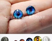 12mm Blue Glass Siamese Cat Eyes Handmade Glass Taxidermy Eyes Cabochons for Steampunk Jewelry and Pendant Making