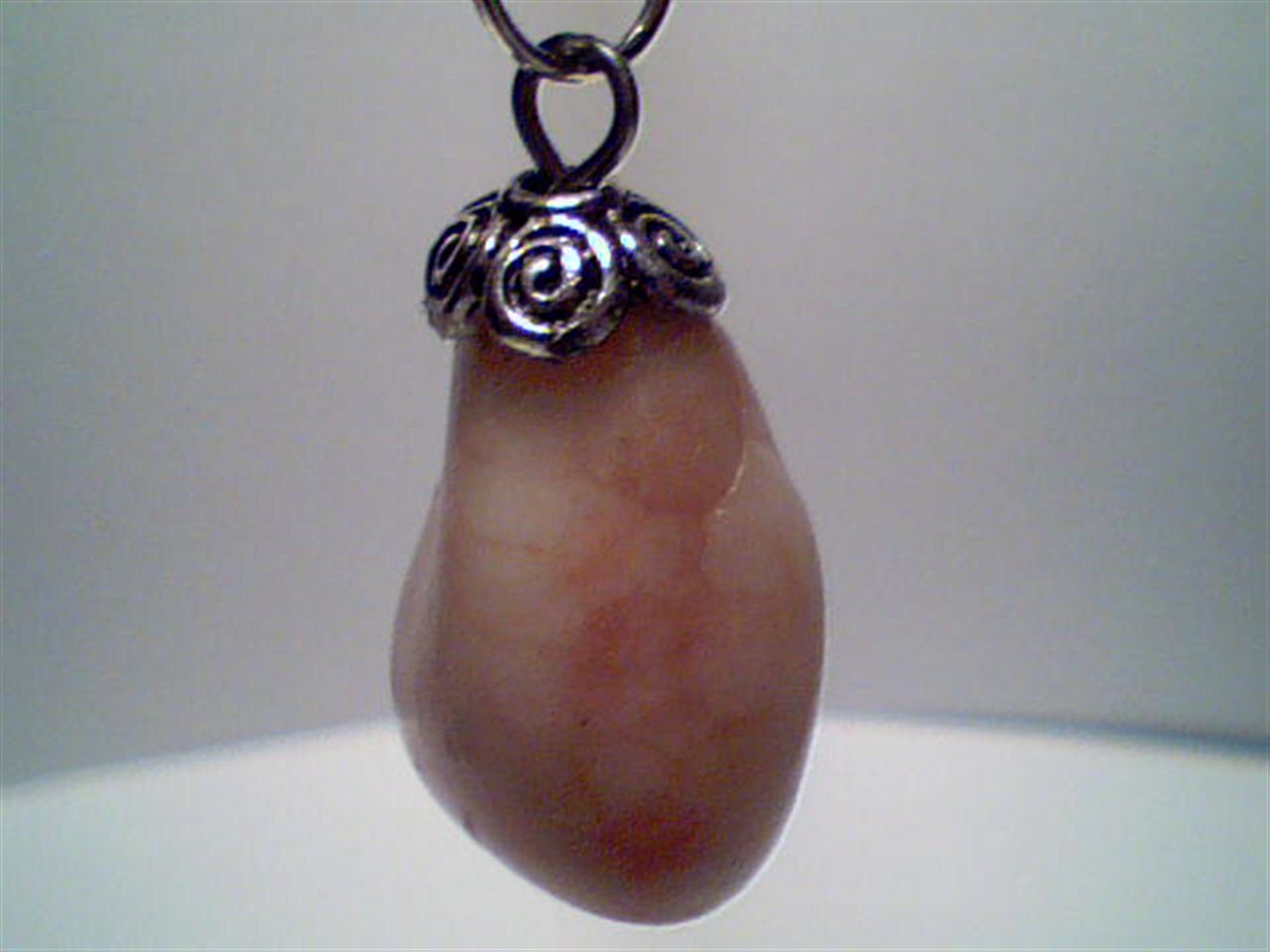 Genuine beach sea glass pink tumbled flint jewelry pendant handmade necklace