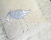 sandpiper and starfish pillow cover 16x16