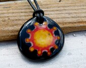 Sunny day, fused glass pendant