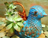 Upcycled Terra Cotta  Bird Planter