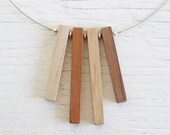 Wood Necklace // Reclaimed Maple, Redwood, Oak and Walnut Beads // One of a Kind