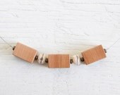 Wood Necklace // Reclaimed Madrone Beads and Lampwork Glass // One of a Kind