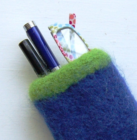 double sided felted wool eyeglasses case