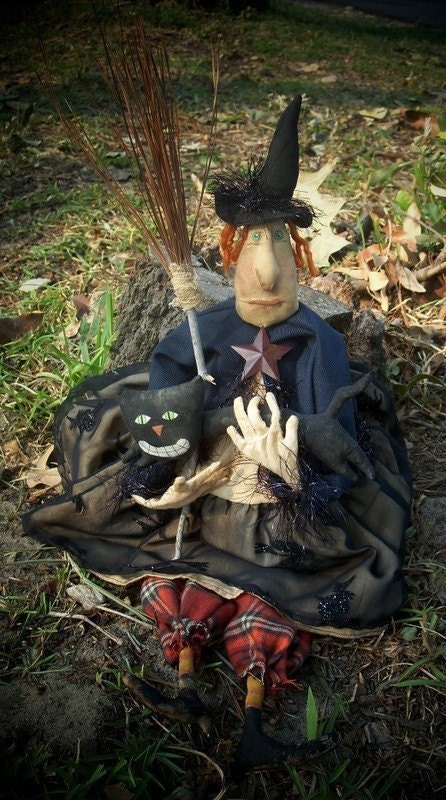 Primitive Tabitha and Spook Witch and Cat