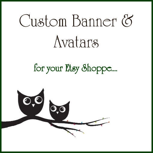 CUSTOM Owl Banner and Avatar for Your Etsy Shoppe