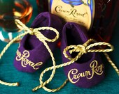 Crown Royal Baby Booties-Made to order out of actual Crown Royal bags- custom