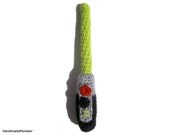 JEDI BABY RATTLE lightsaber yoda luke skywalker green baby star wars inspired plush toy laser sword geekery
