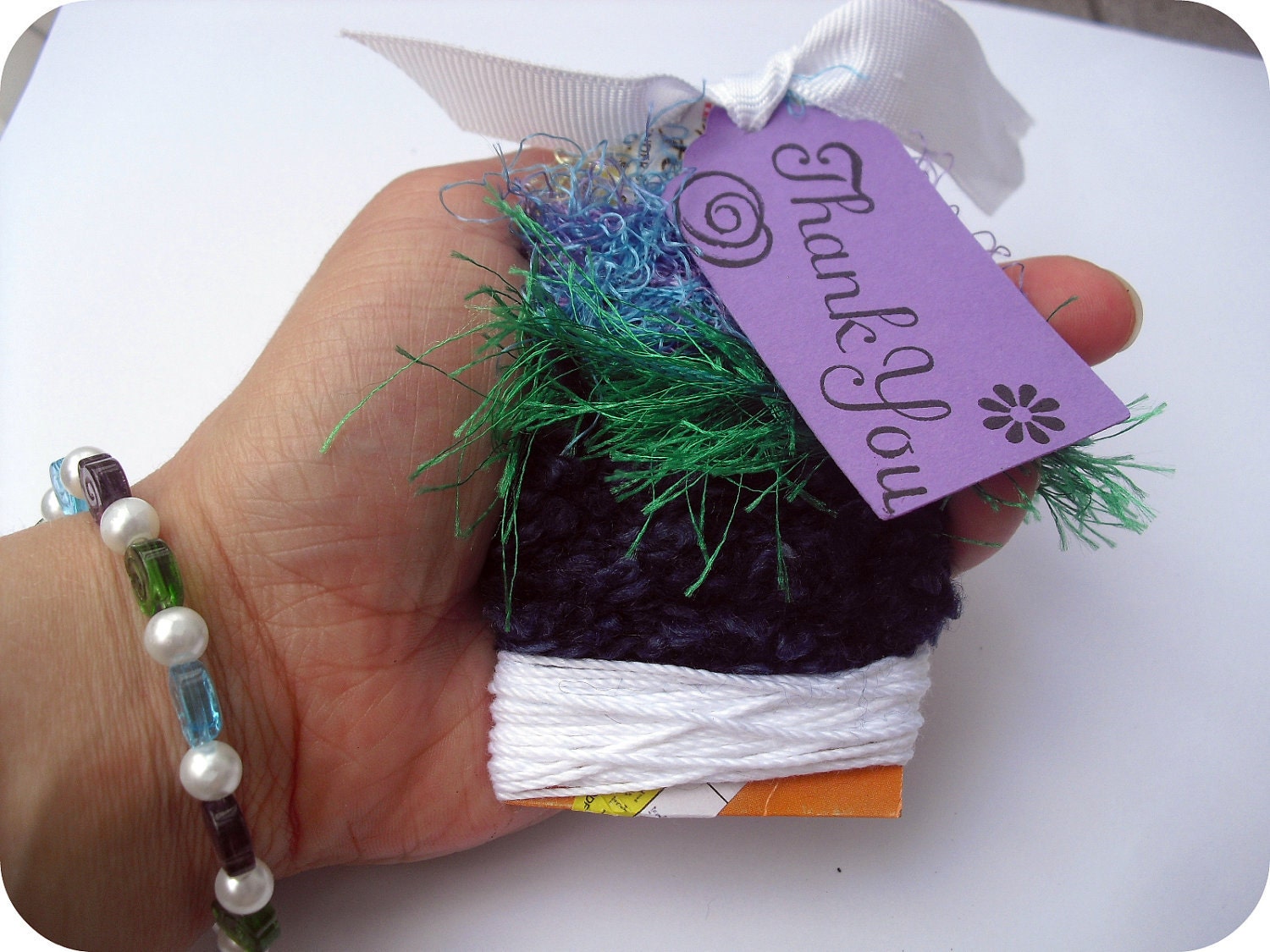 12 Yards Cool Colors Assorted Fibers Lot