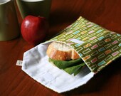 pair of reusable, lined sandwich bags in fruits & geometric