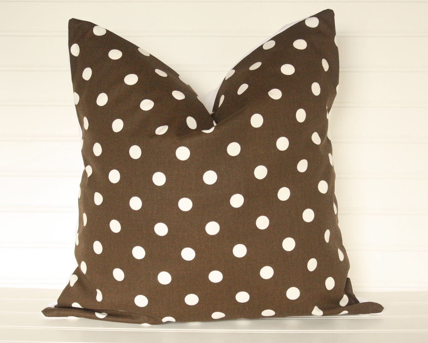 Chocolate Brown Polka Dot Pillow Cover 18x18