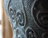 Romantic petite Pale blue desaturated embellished with beads and lace maxi dress