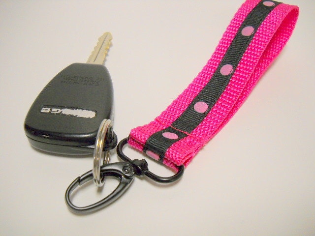 Hot Pink Key Chain Wristlet Key Fob