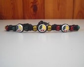 Rasta Ceramic Peace Sign Hemp Necklace