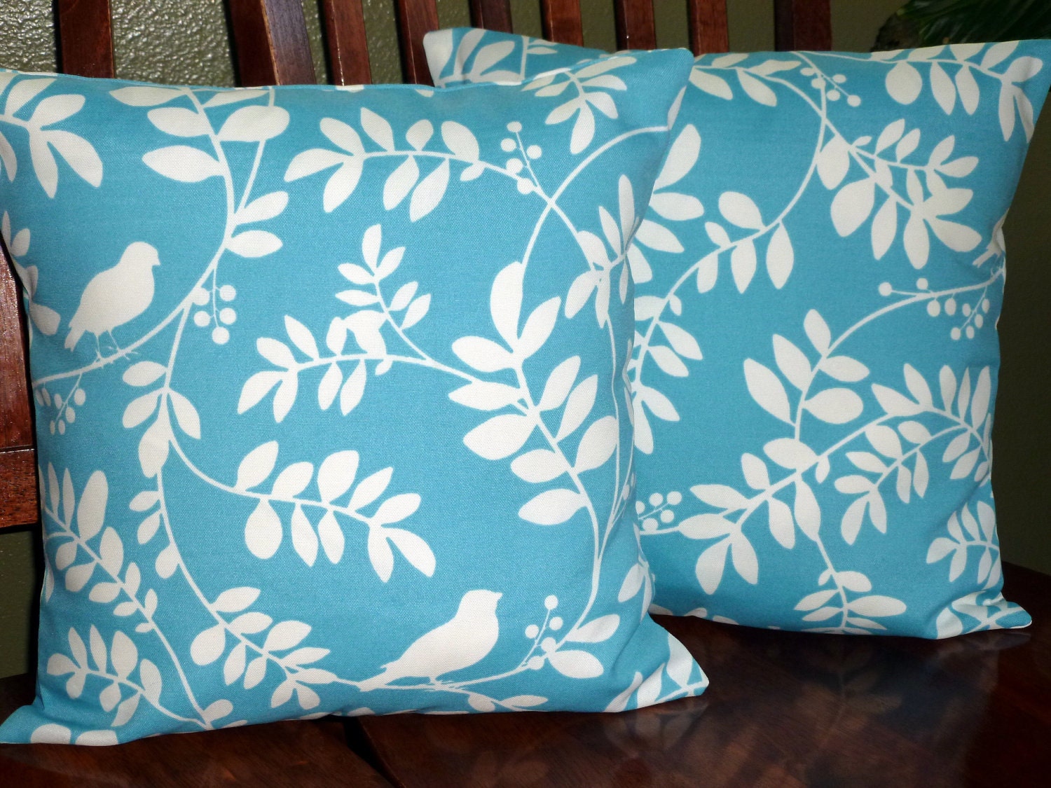 Two 16Inch Decorative Pillow Covers - Aqua Marine