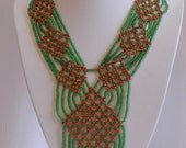 Vintage Boho Seed Beaded Tassle Necklace