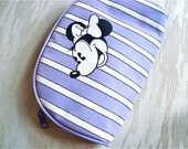 MINNIE mouse  original disney 1980's stripe uniquely adorable makeup case carry all