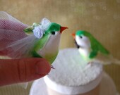 Green Bird Wedding Cake Topper