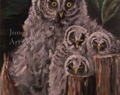 Owl Family, A Gaylord Perry Painting