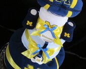 U of M "Go Blue" 3-Tier Diaper Cake- Baby Gift - Baby Shower Centerpiece