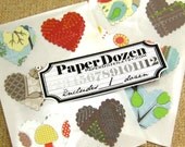 1 Dollar Sale- Scallop Heart Stickers (Green Collection) DCWV- 1 1/2 Dozen
