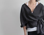 Womens short, black, Spring/Fall Jacket kimono jacket