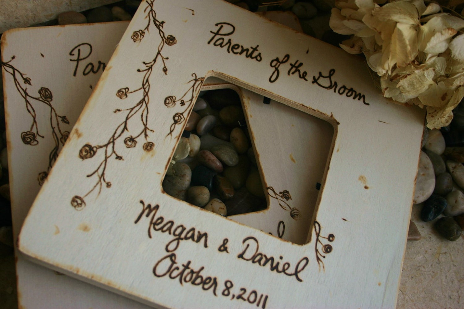 Need Help with Gifts for Groom's Parents :  wedding family etiquette gifts los angeles inland empire ceremony Il 170x135.270793943 Wedding Gifts for Parents of the Bride and Groom SET of 2 Rustic Personalized Frames with Your Names and Dates 