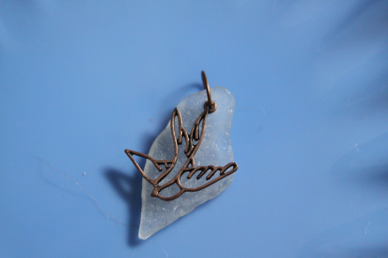 Tarnished Dove Sea Glass Pendant