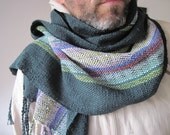 The 'Forest Prism' Cotton and Multi-Öko Fibers Handwoven Scarf