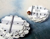 Recycled Sheet Music Stickers, 20 Vintage Paper Stickers by KisforCalligraphy