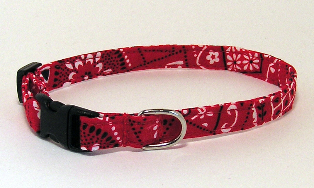 XS Dog Collar - Red Bandana - Size X Small Miniature Teacup