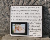 Personalized Memorial Picture Frame Gift, Parent, In Memory Of, Wedding Memorial, mother of the bride, If Roses Grow In Heaven, poem,