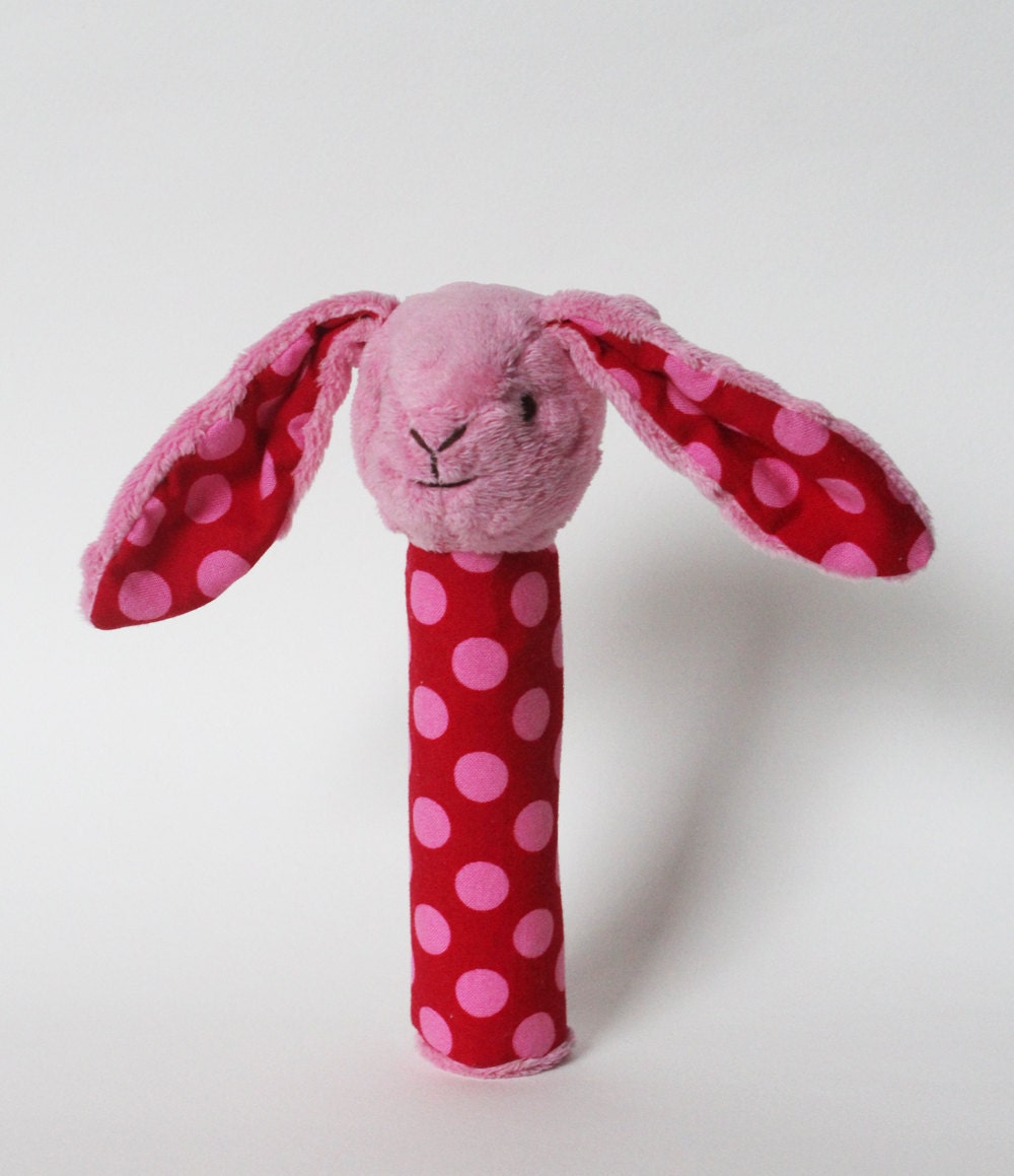 Pink Rabbit Squeakie Toy