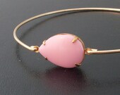 Bangle Bracelet Angela - Gold, Coral