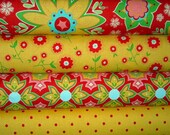 Delighted Fabric Combo Red and Yellow Save from Riley Blake Designs 4 Yards New