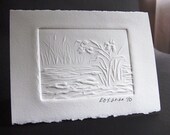 Handmade Card - Embossed Irises with Red Envelope - Medium