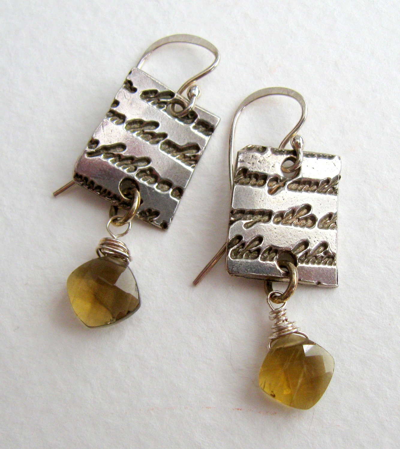 Smoky Quartz Briolette Fine Silver Earrings