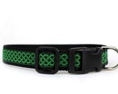 1 Inch Wide Dog Collar with Adjustable Buckle or Martingale in Sláinte