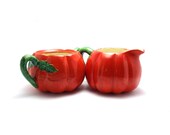 Pumpkin Orange cream and Sugar containers - Vintage halloween