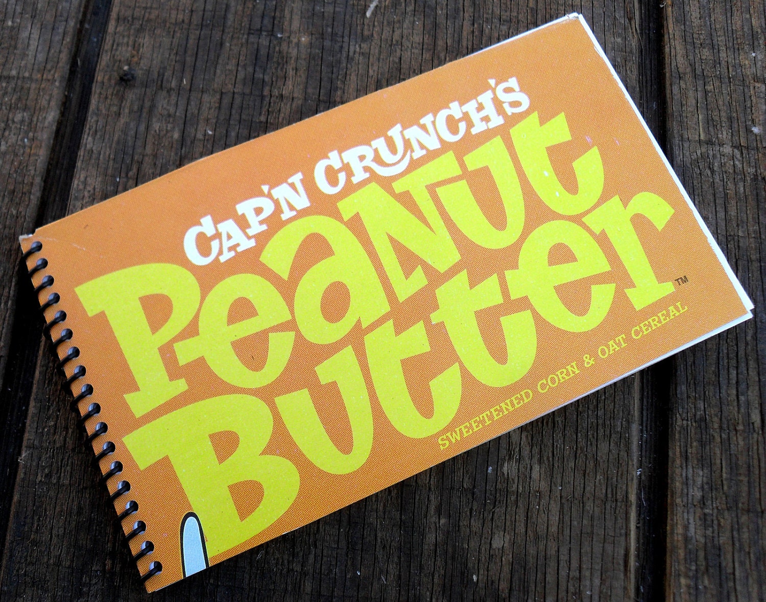 Upcycled Cap'n Crunch Peanut Butter Cereal Notebook or Sketchbook