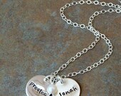 Personalized Petite Names Duo Hand Stamped Two Disc Mommy Name Necklace