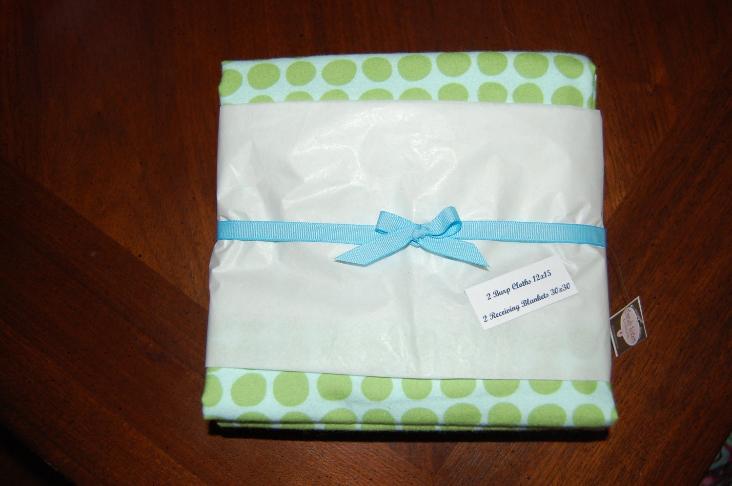 Amy Butler Green Modern Dot Mint Sunspots Blue Flannel Receiving Blankets Burp Cloths Baby Girl Boy Unisex Gift