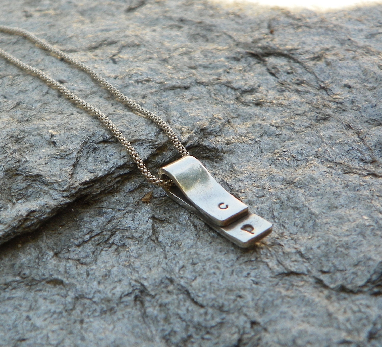 Personalized fine silver pendant, PMC