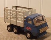 Metal Tonka Blue and White Tilt Bed Truck c.1960s