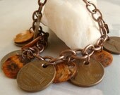 Pennies From Heaven Copper Charm Bracelet
